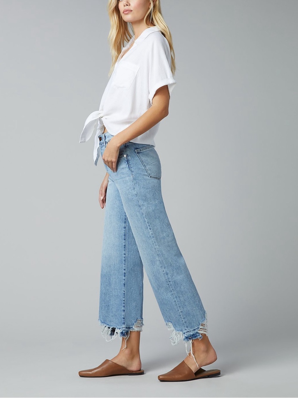 DL1961 Hepburn wide leg jeans Distressed Hem - Picture 3 of 11